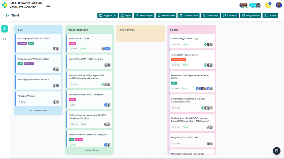 BBPK Ciloto Pimpin Transformasi Digital Melalui Cilotrack: Resmi Diadopsi Biro Umum, Biro OSDM, dan P2KA Kemenkes