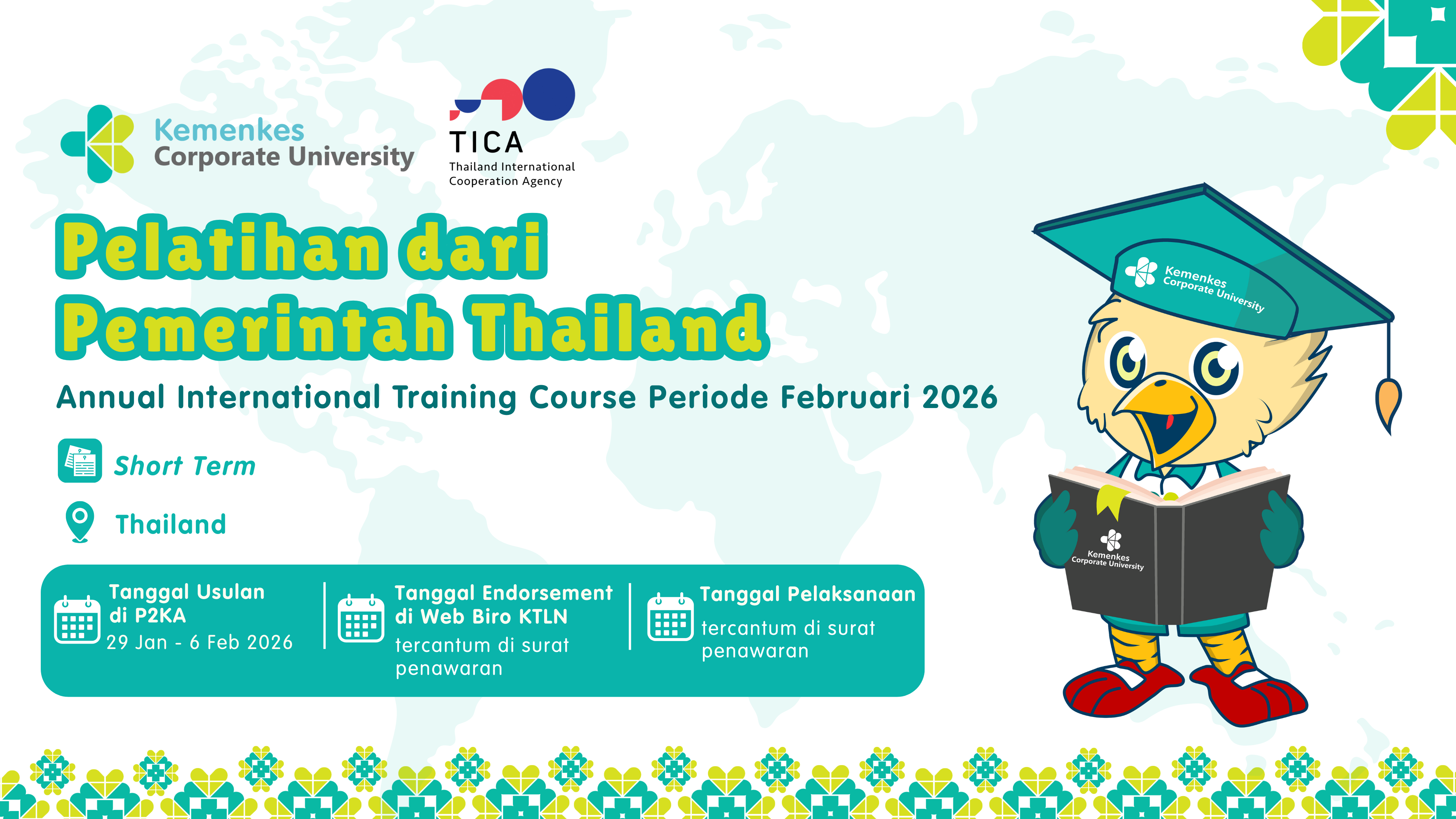 Pelatihan dari Pemerintah Thailand: Annual International Training Course Periode Februari 2026
