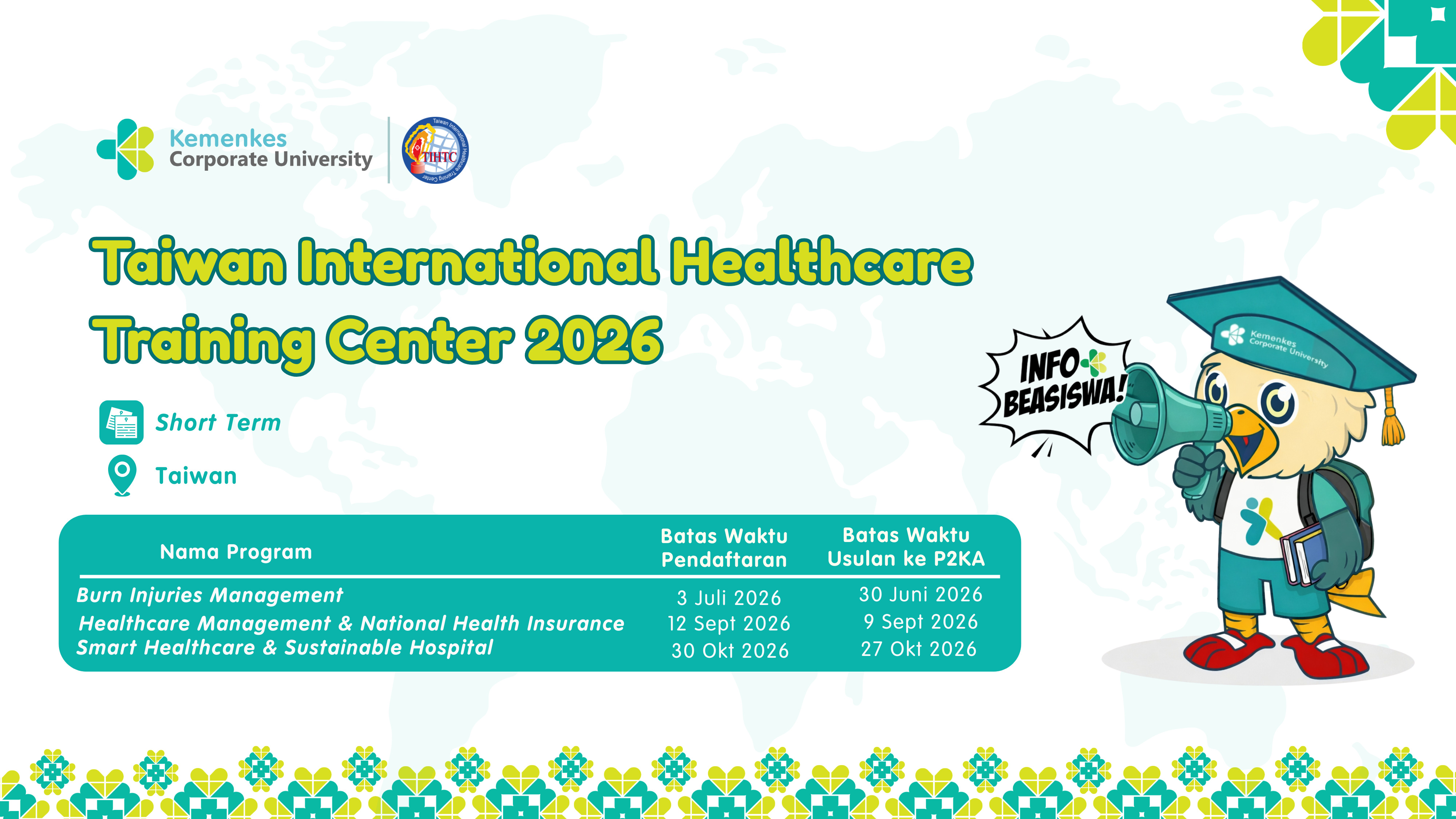 Pelatihan Taiwan International Healthcare Training Center 2026