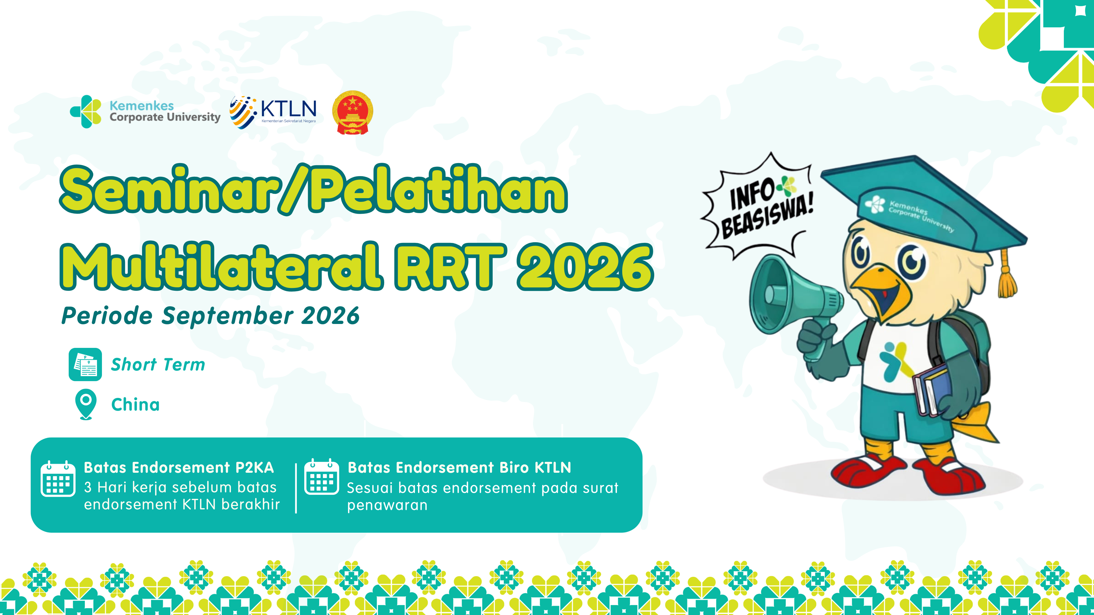 Seminar/Pelatihan Multilateral RRT 2026 periode September 2026