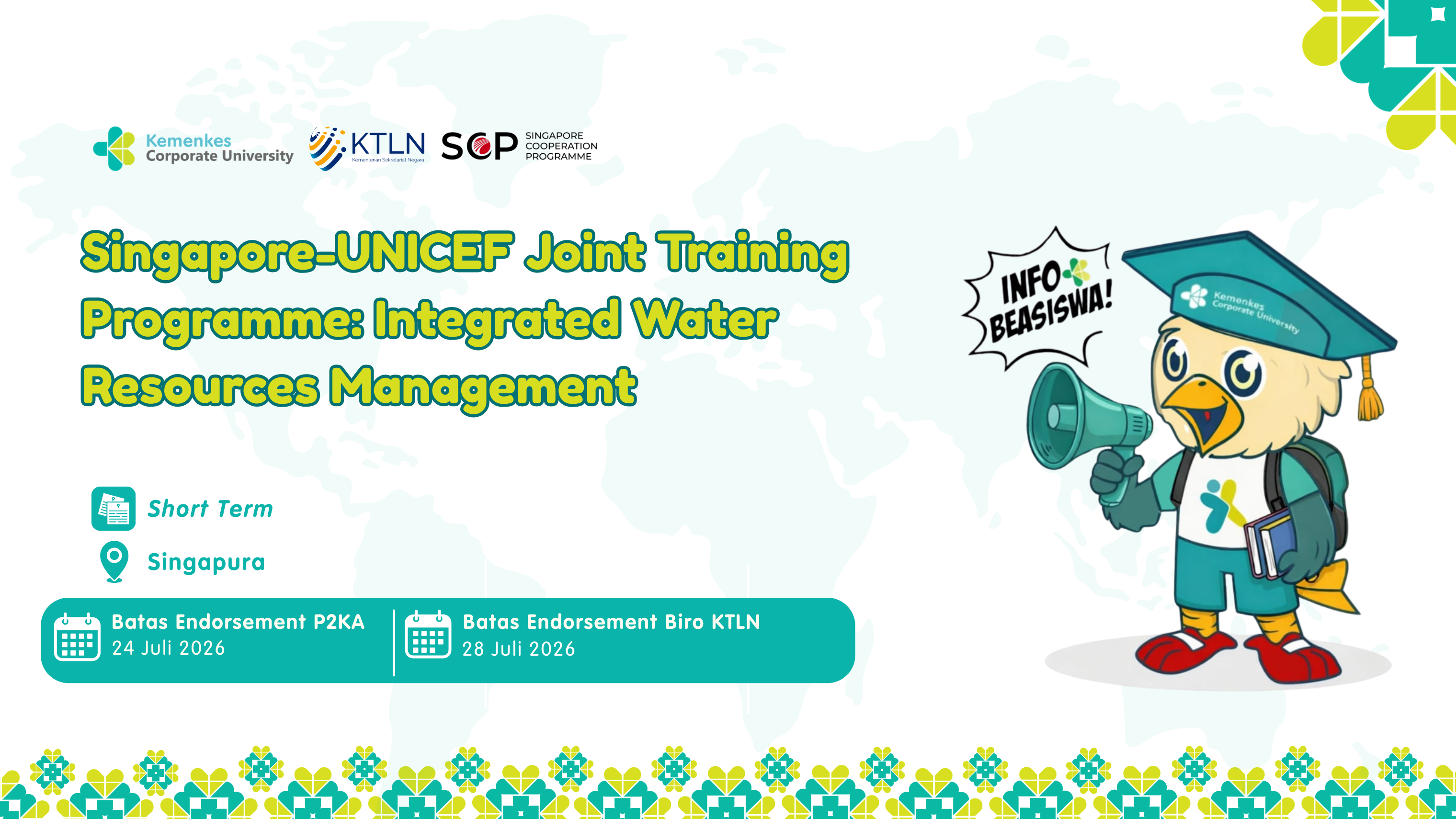 Singapore-UNICEF Joint Training Programme: Integrated Water Resources Management dari Pemerintah Republik Singapura
